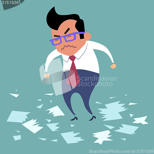 Image of Businessman angry office work boss