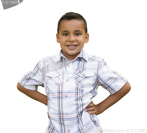 Image of Young Hispanic Boy on White