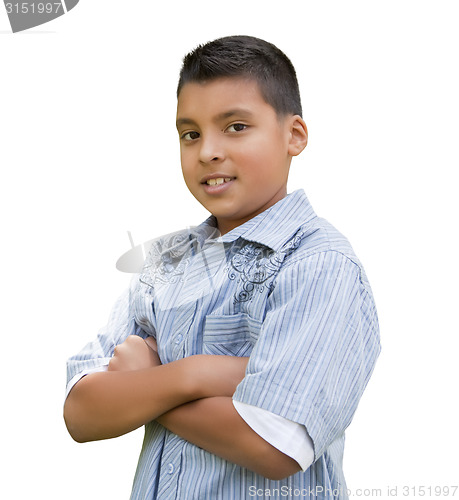 Image of Young Hispanic Boy on White