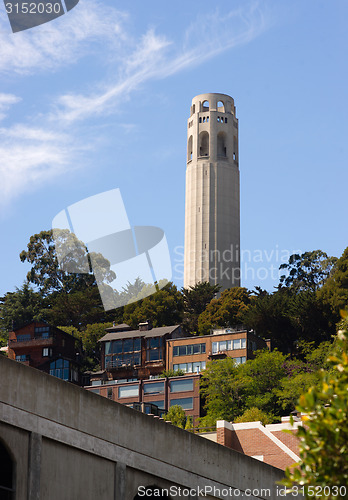 Image of Coit Tower Hillside Neighborhood San Francisco California