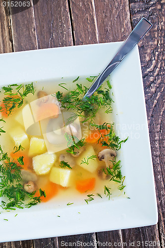 Image of fresh mushroom soup