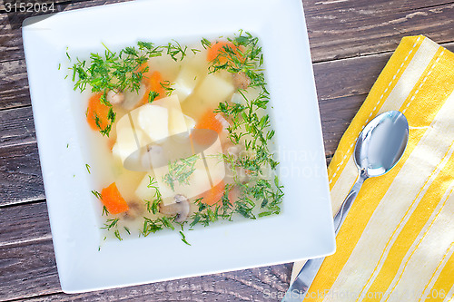 Image of fresh mushroom soup