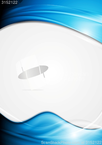 Image of Bright vector flyer with blue waves