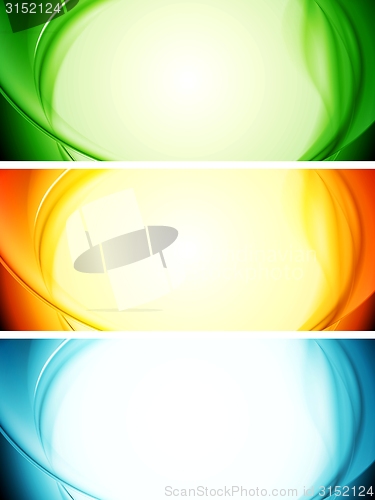 Image of Shiny wavy vector banners