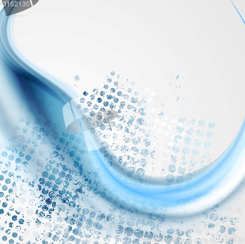 Image of Blue grunge waves vector background