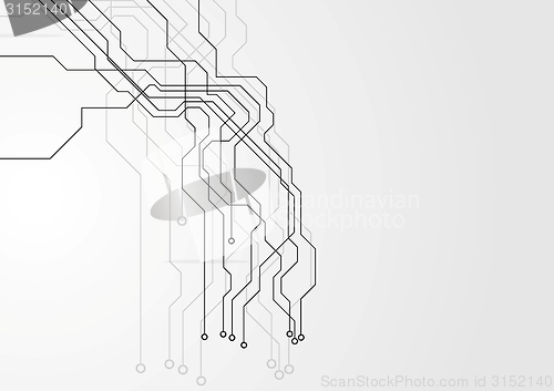 Image of Grey hi-tech circuit board background