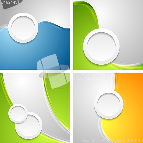 Image of Shiny waves backgrounds with circle shapes