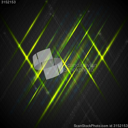 Image of Green shiny light on dark background