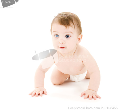 Image of crawling curious baby