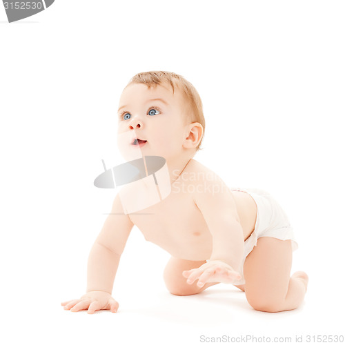 Image of crawling curious baby