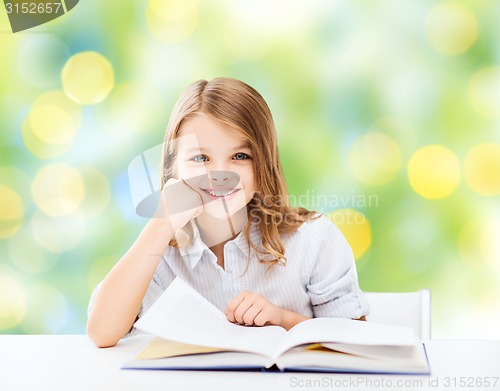 Image of student girl studying at school