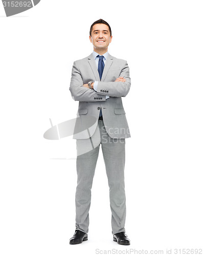 Image of happy smiling businessman in suit