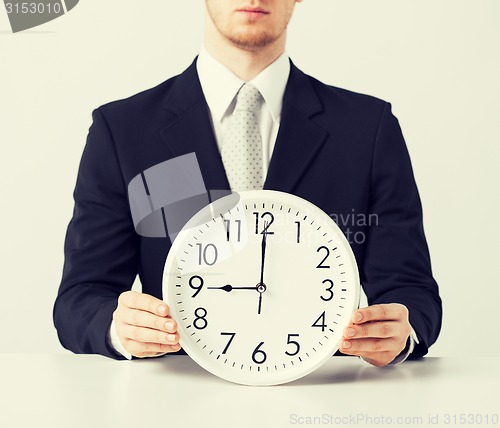 Image of man with wall clock