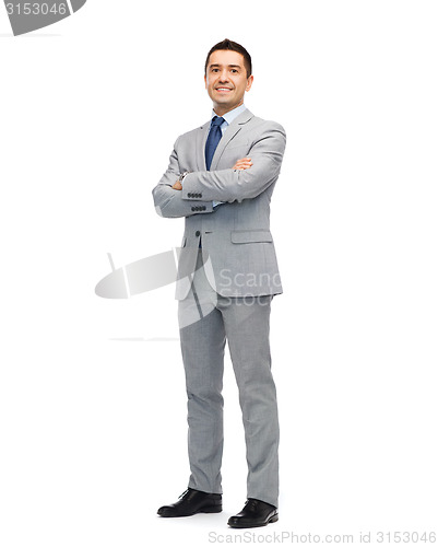 Image of happy smiling businessman in suit