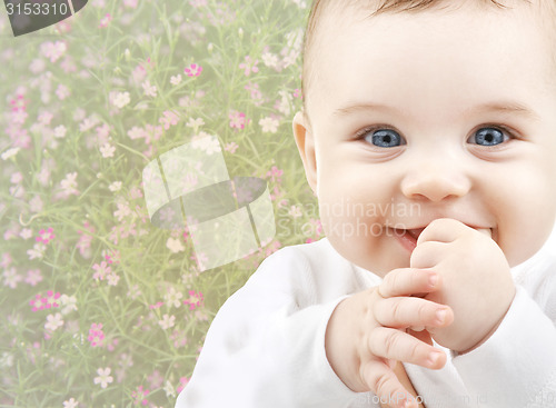 Image of close up of happy smiling baby