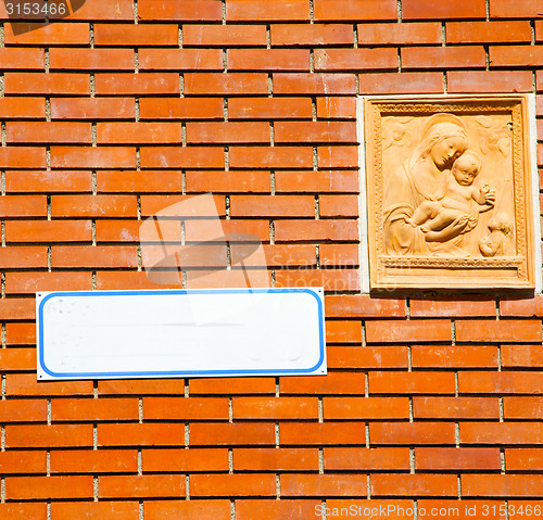 Image of milan   italy old church concrete wall  brick       madonna