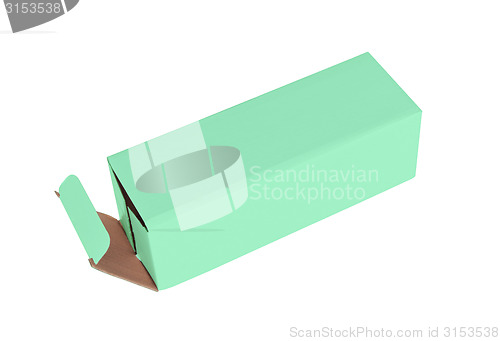 Image of Green cardboard box on a white background