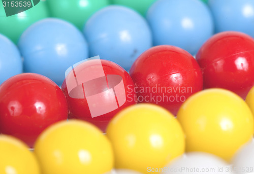 Image of Close up of an old colorful abacus, selective focus