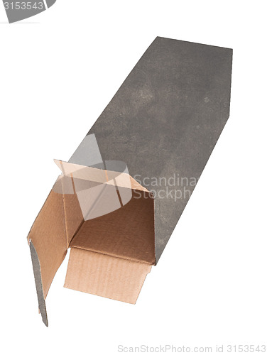 Image of Old dirty cardboard box on a white background