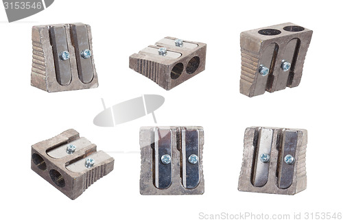 Image of Series of six sharpeners on white background