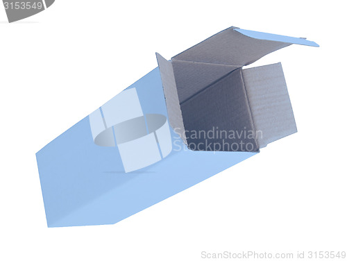 Image of Blue cardboard box on a white background