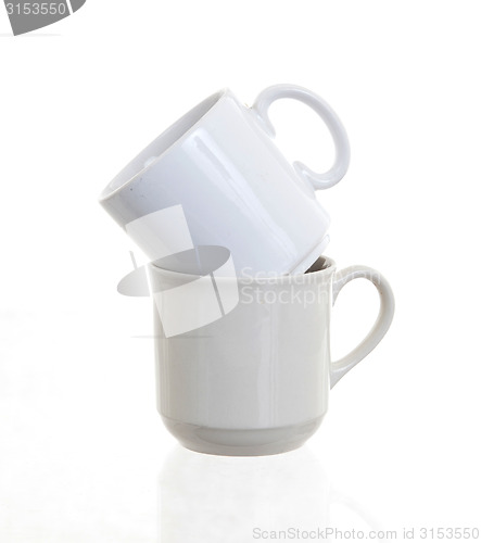 Image of White cups isolated