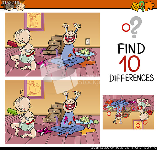 Image of finding differences game cartoon