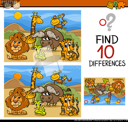 Image of finding differences game cartoon