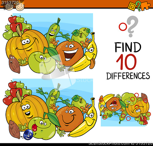 Image of finding differences game cartoon