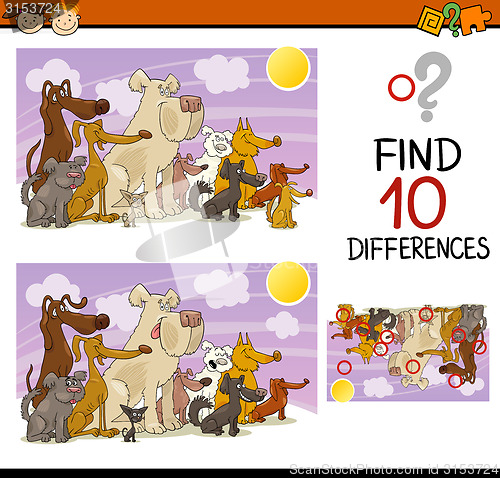 Image of finding differences game cartoon