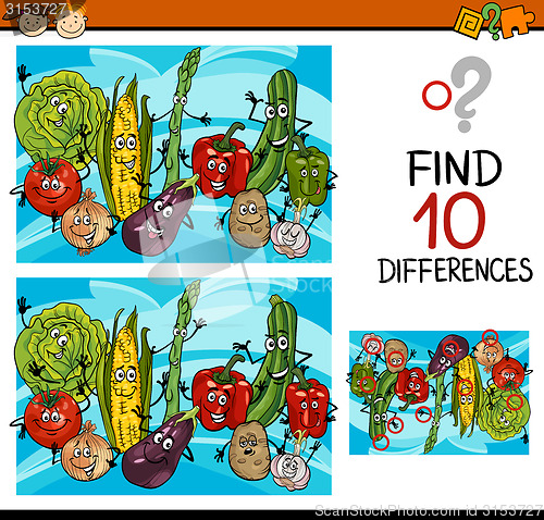 Image of finding differences game cartoon