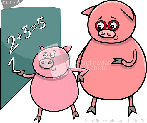 Image of piglet at match cartoon illustration