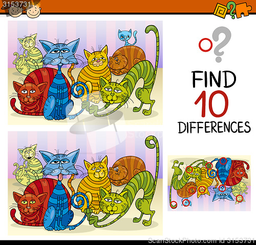 Image of finding differences game cartoon