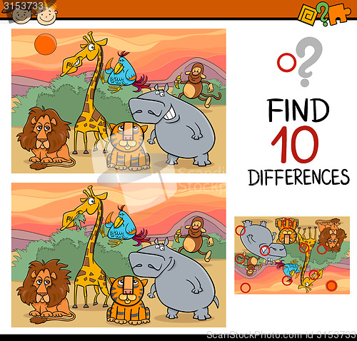 Image of finding differences game cartoon