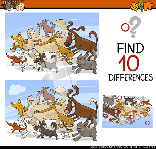 Image of finding differences game cartoon