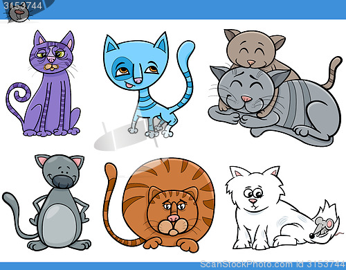 Image of cats set cartoon illustration