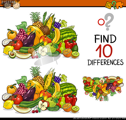 Image of finding differences game cartoon