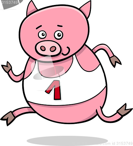 Image of running piglet cartoon illustration
