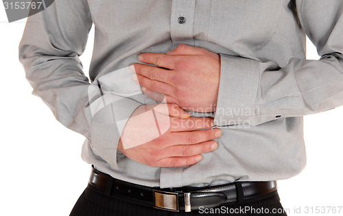 Image of Man with stomach pain.