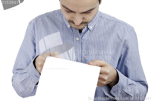 Image of Man holding a paper