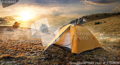 Image of Tent on mountain