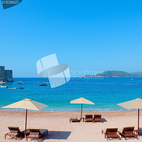 Image of Beach near the island Sveti Stefan.