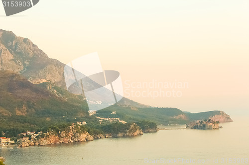 Image of The landscape Adriatic coast of Bar, Montenegro. 