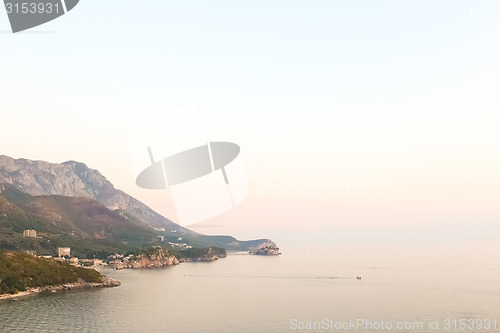 Image of The landscape Adriatic coast of Bar, Montenegro. 