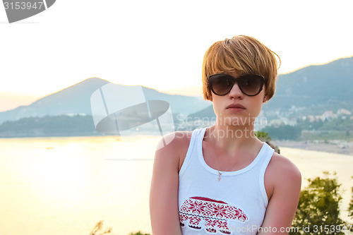 Image of Portrait of woman outdoor