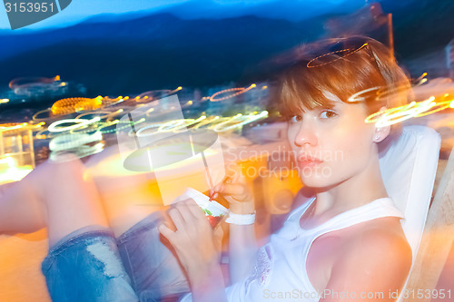 Image of Portrait of woman outdoor