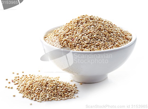 Image of bowl of white quinoa seeds