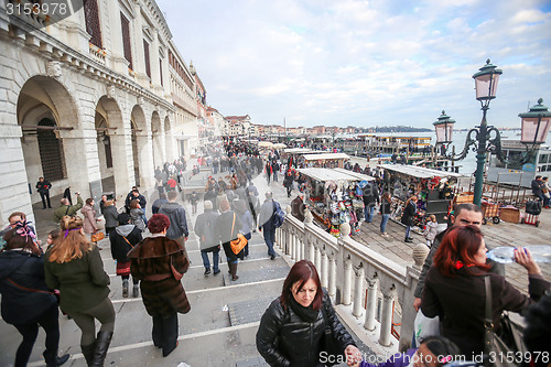 Image of People walking on Riva degli Schiavoni 