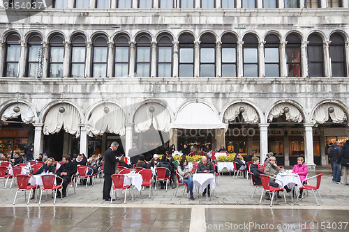 Image of People in restaurant on San Marco square