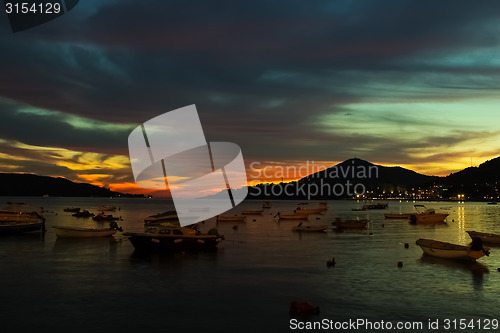 Image of The fishing boats on the beach.